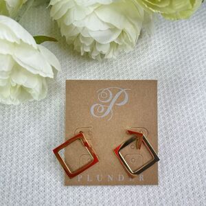 New Plunder Design  Diamond Shape Gold Earrings Jewelry Fashion Women’s